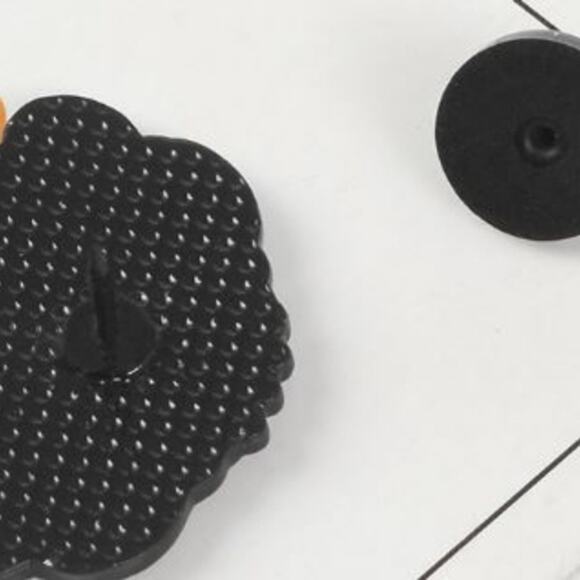 Skeleton Bunny with Carrot Halloween Pin Brooch - Picture 2 of 2